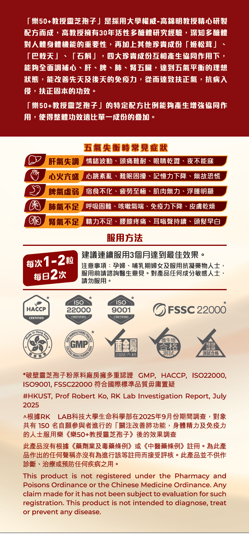 樂50+教授靈芝孢子